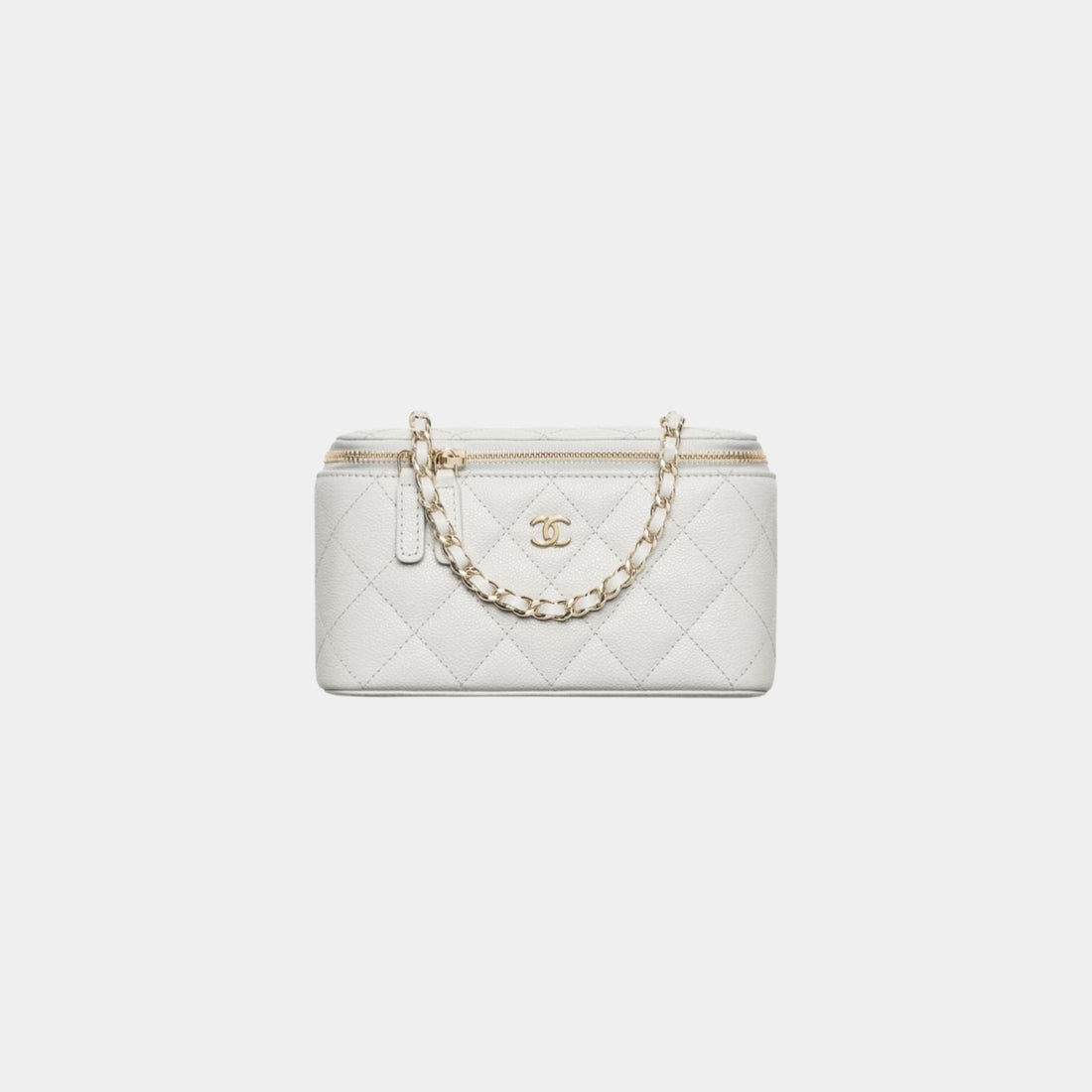 Classic Long Vanity with Chain in Grained Shiny Calfskin