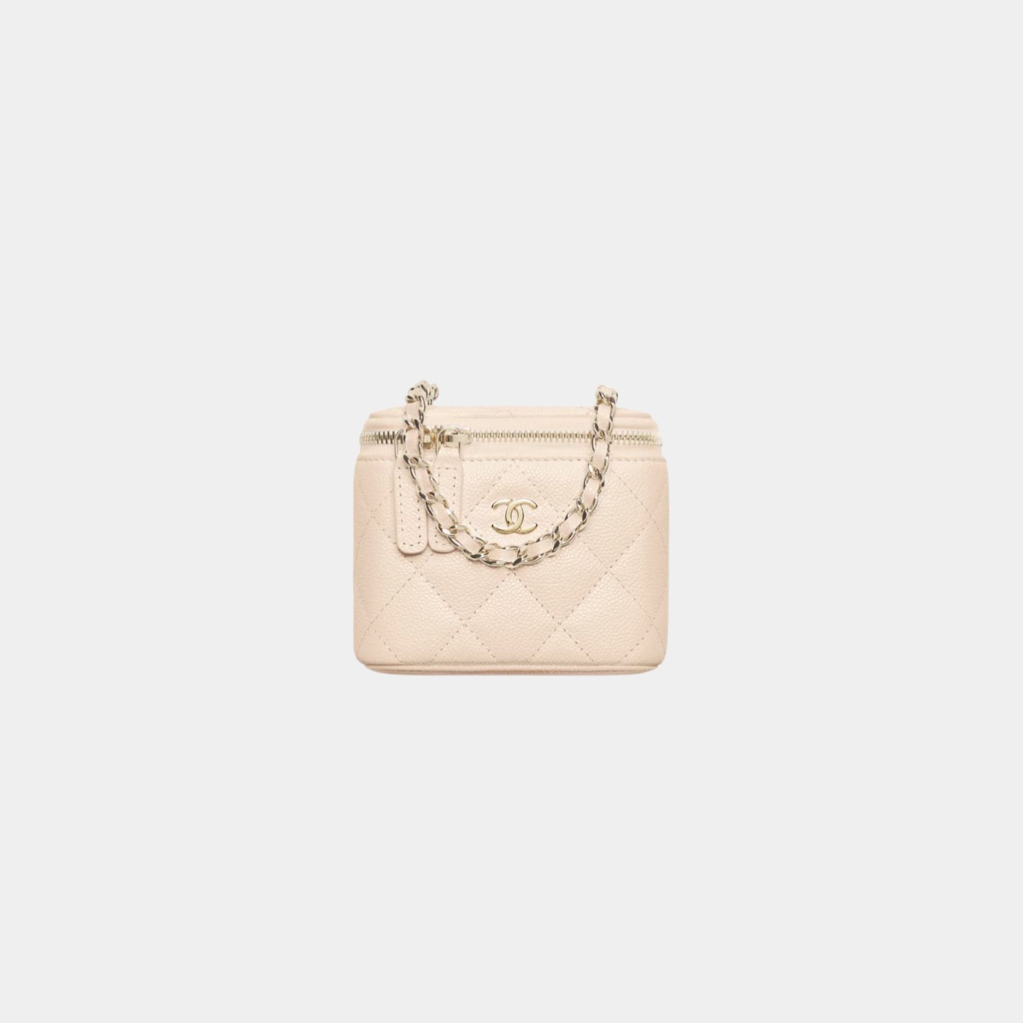 Classic Small Vanity With Chain in Grained Shiny Calfskin
