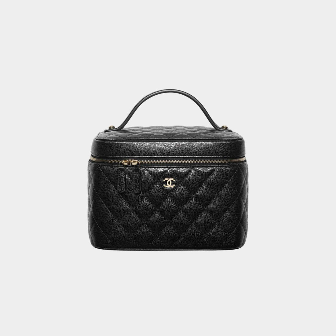 Classic Vanity Pouch in Grained Shiny Calfskin