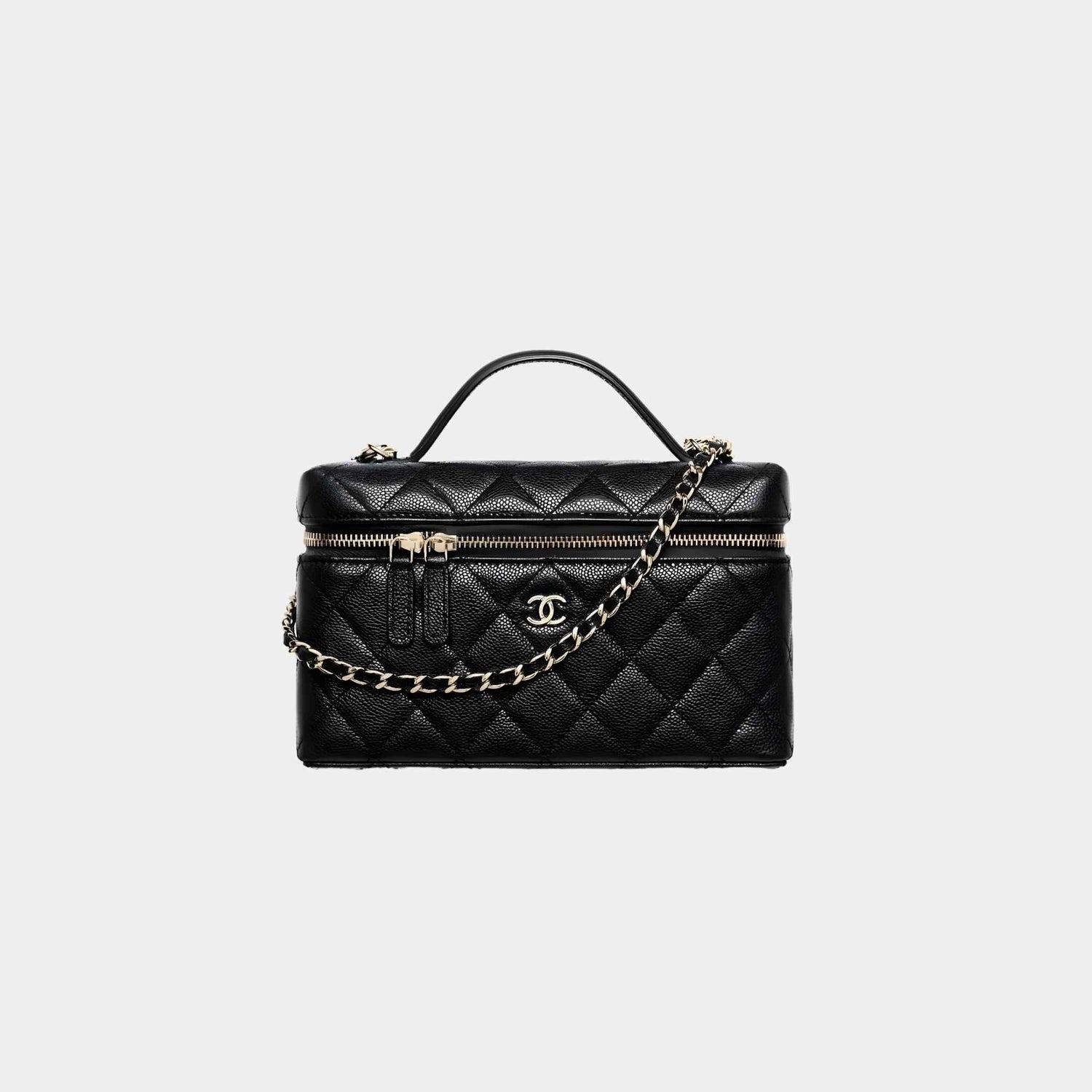 Classic Vanity with Chain in Grained Shiny Calfskin
