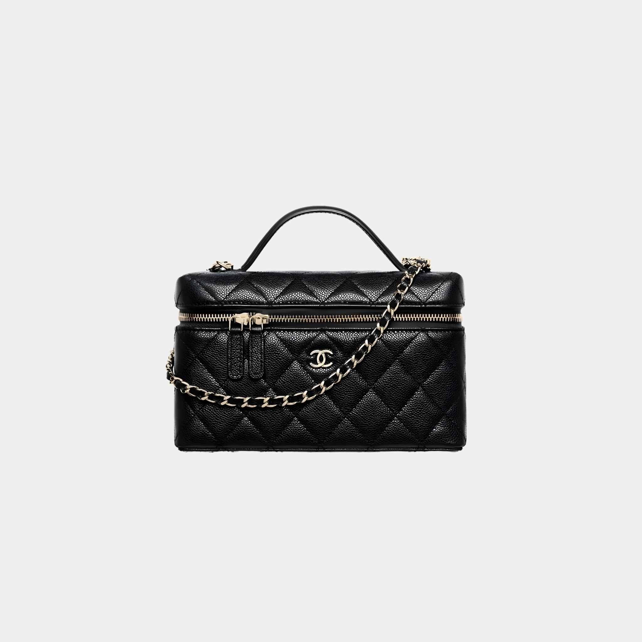 Classic Vanity with Chain in Grained Shiny Calfskin