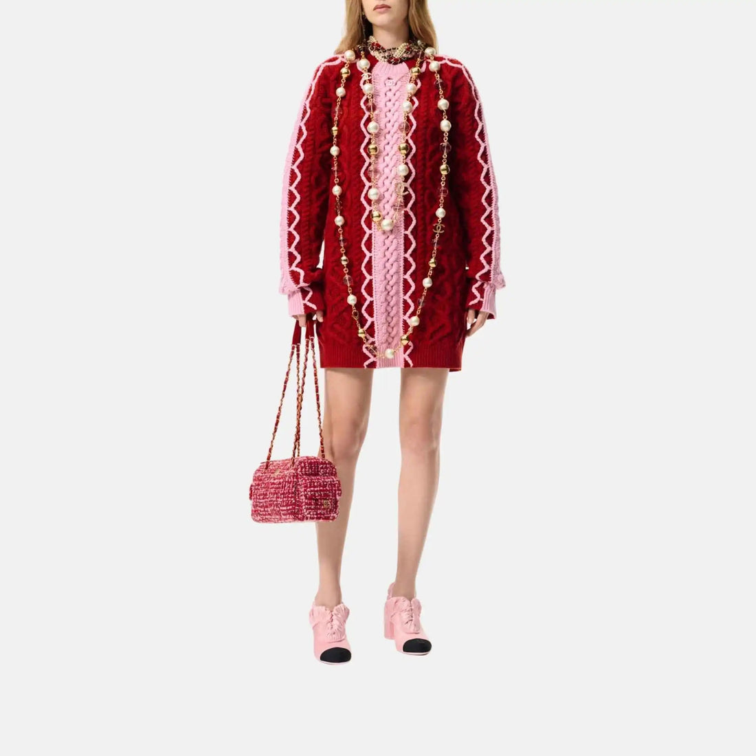 Dress Cashmere Red And Pink