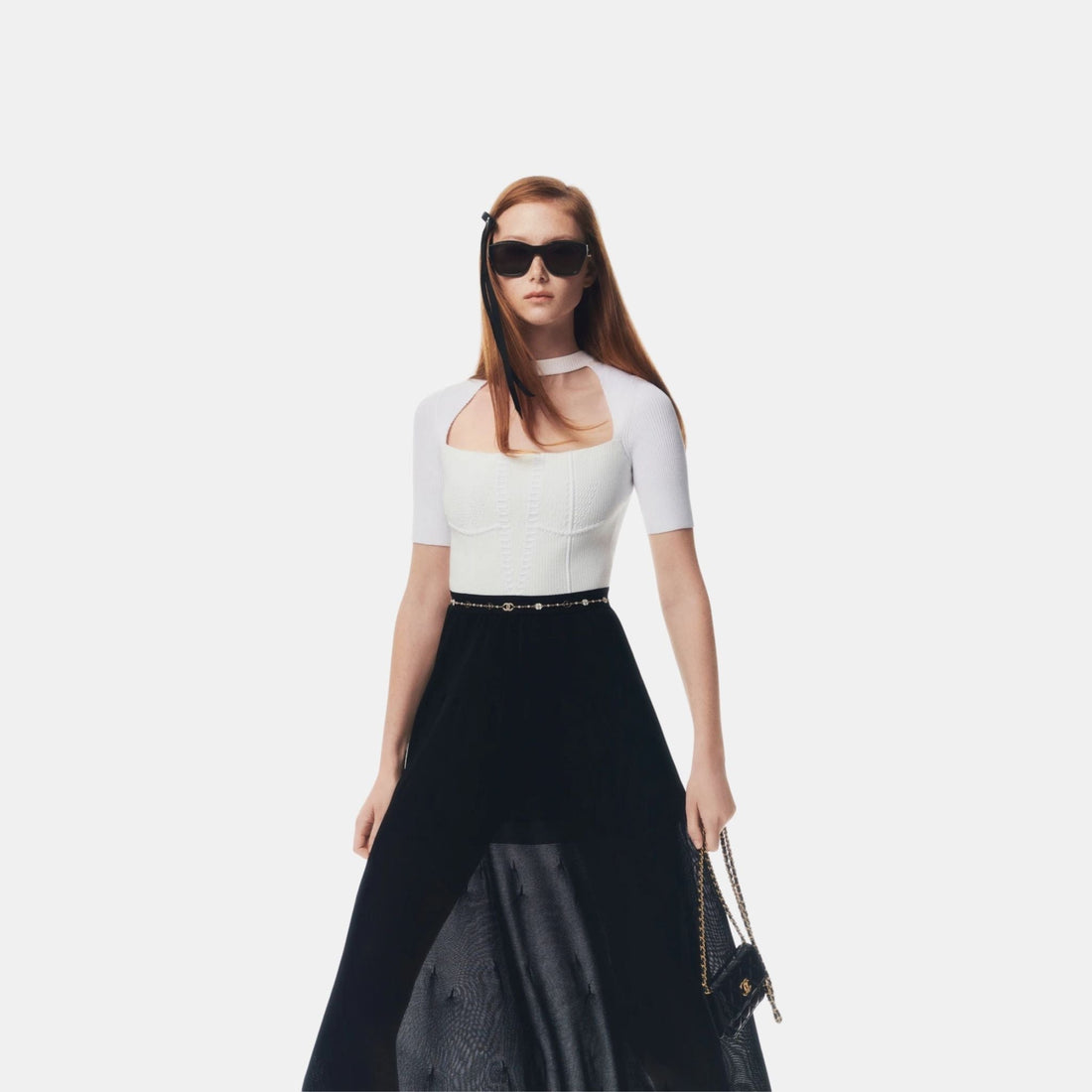 Dress Silk And Mixed Fibres Black And White