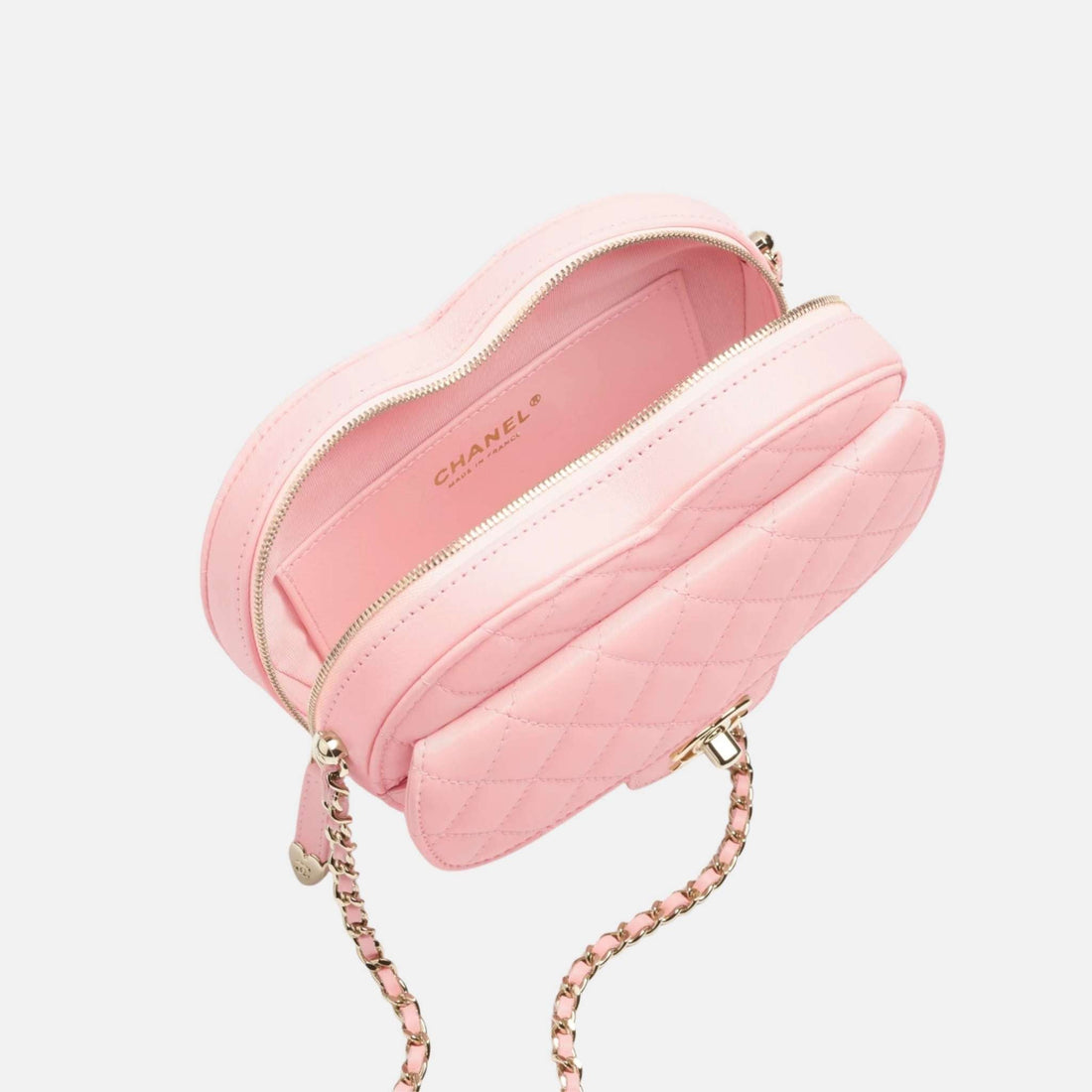 Heart Bag in Lambskin and Gold Metal