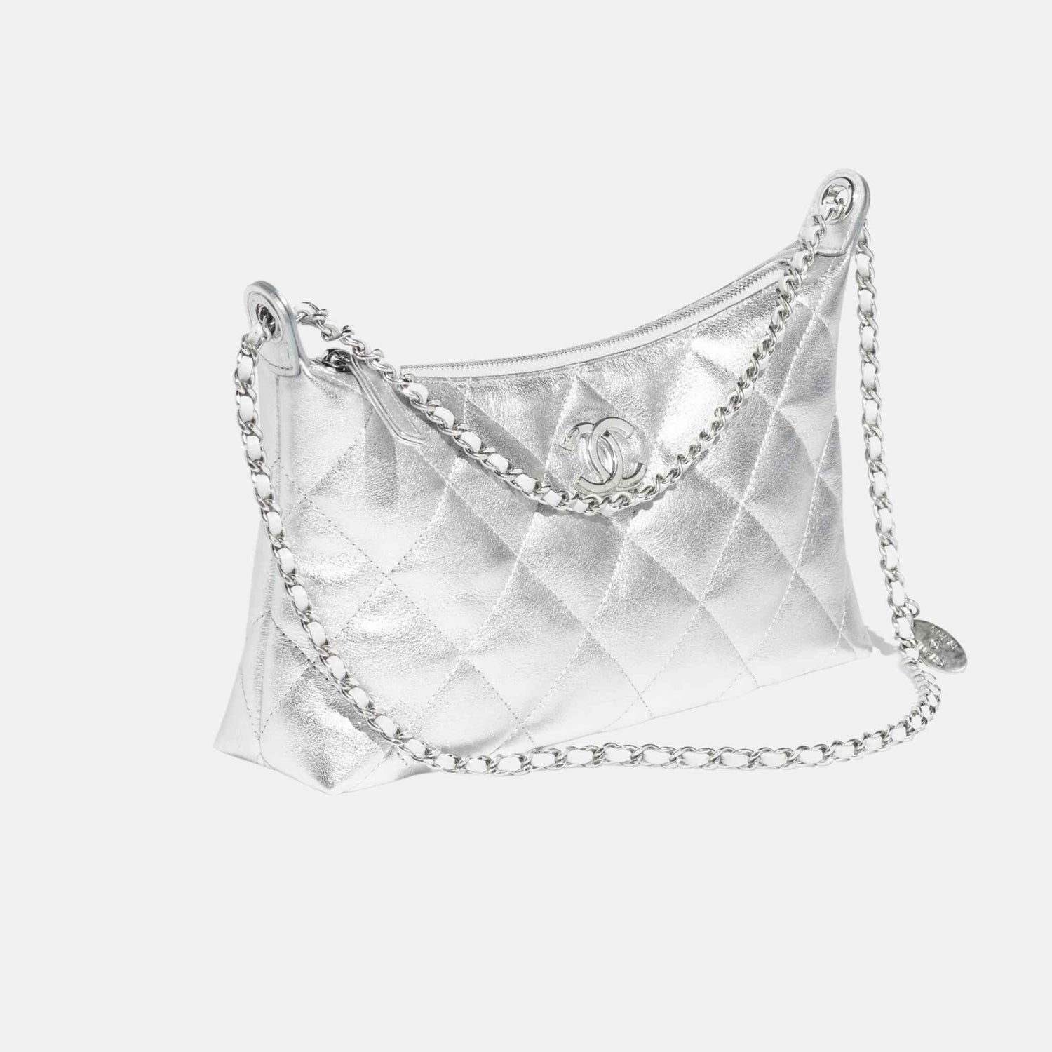 Hobo Handbag In Metallic Calfskin