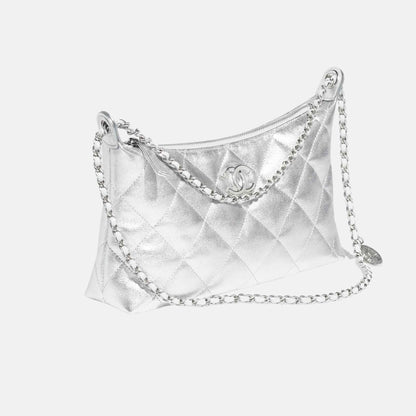 Hobo Handbag In Metallic Calfskin