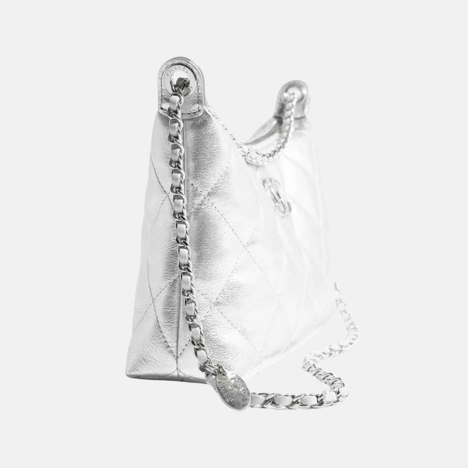 Hobo Handbag In Metallic Calfskin