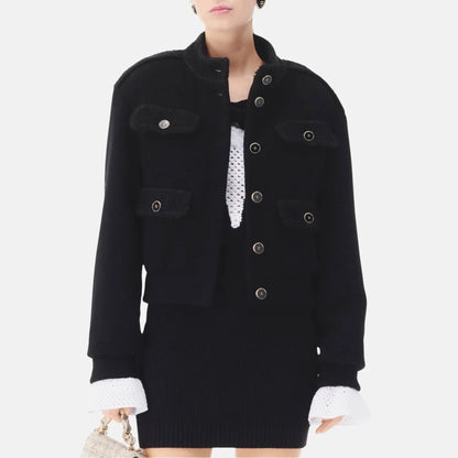 Jacket in Black Wool Tweed