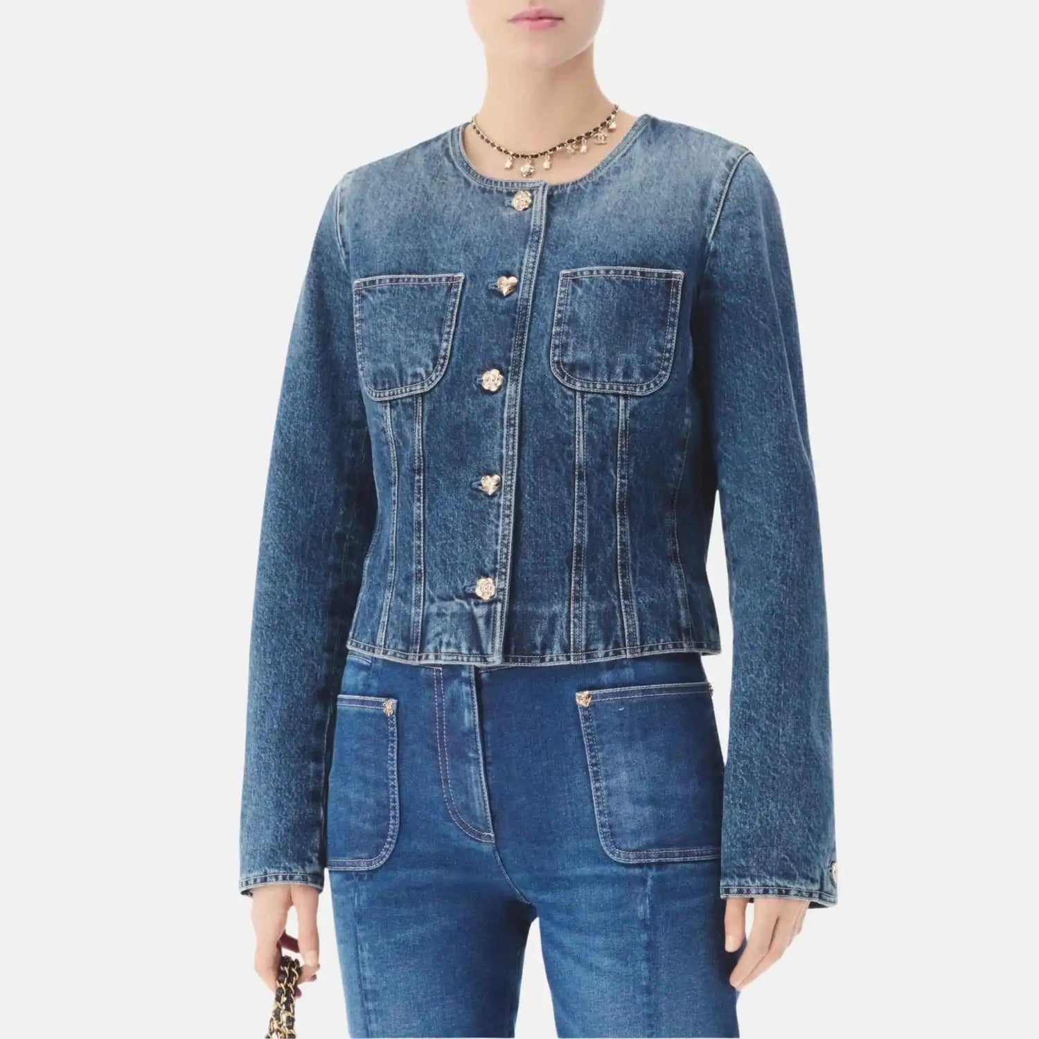 Jacket in Blue Washed Denim