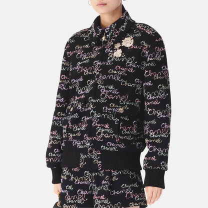 Jacket in Embroidered Wool Crepe