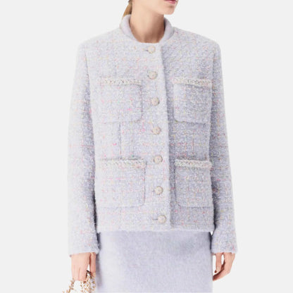 Jacket in Purple Wool Tweed