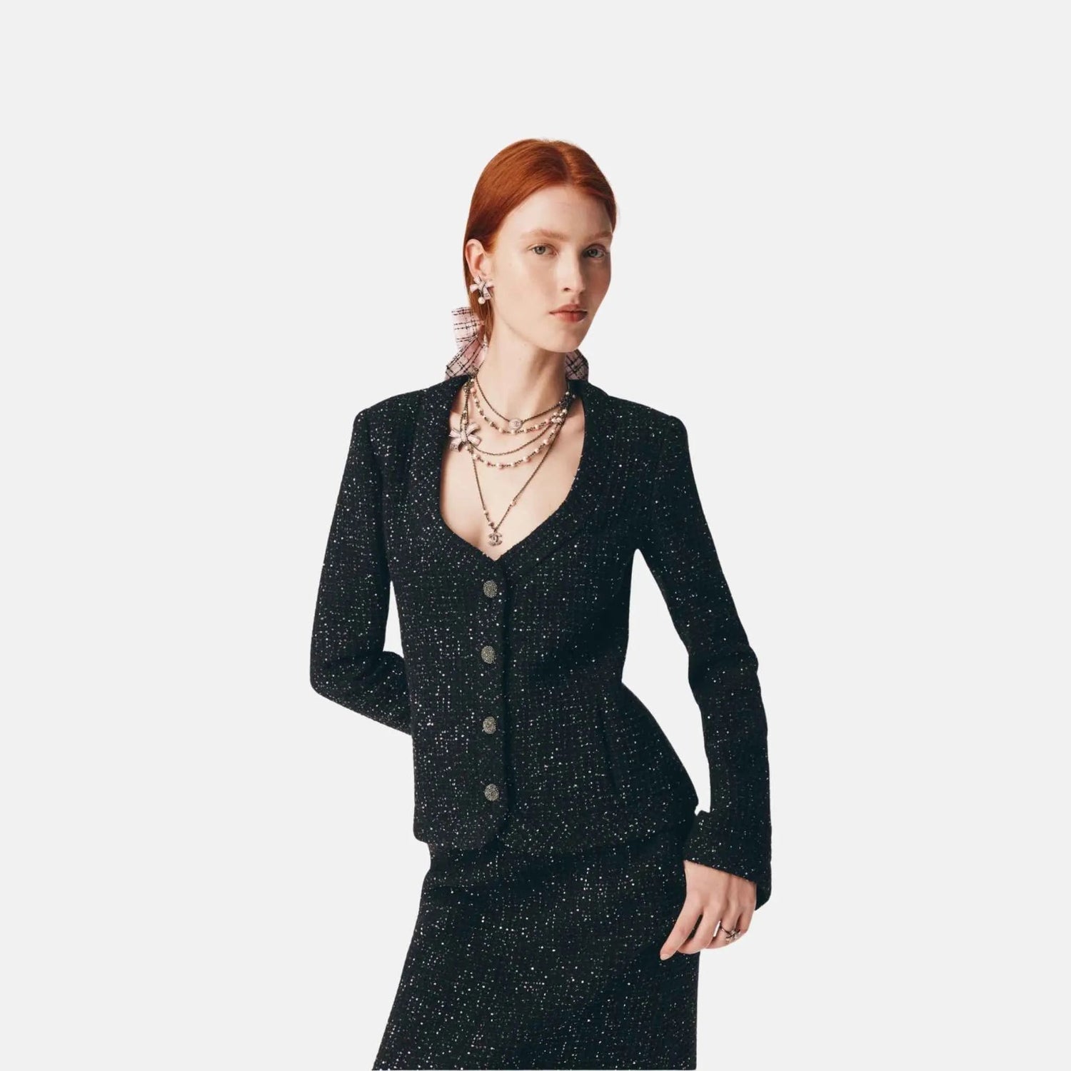 Jacket in Sequined Wool Tweed