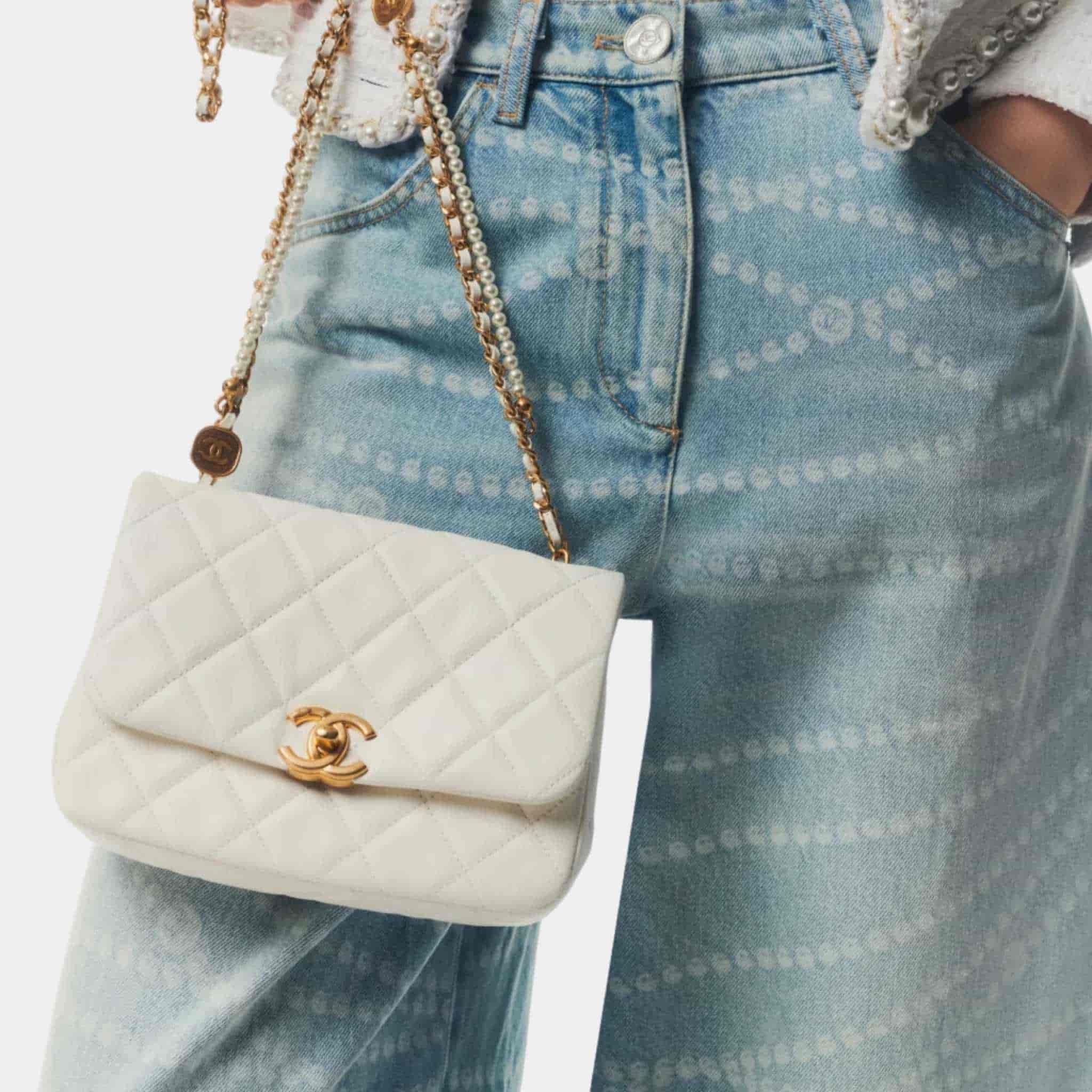 Jeans Printed Washed Denim Light Blue