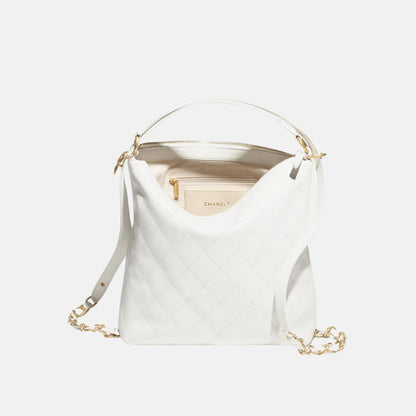 Large Backpack In Calfskin And Gold Tone Metal