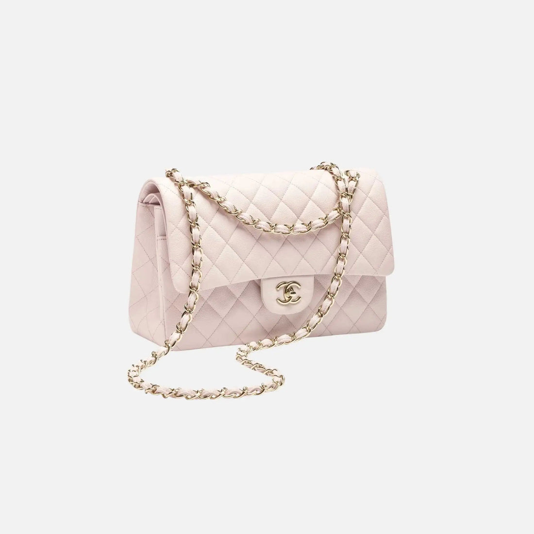 Large Classic Handbag Grained Calfskin Gold Tone
