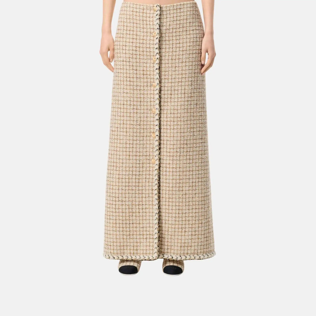 Long Skirt Wool And Mohair Tweed