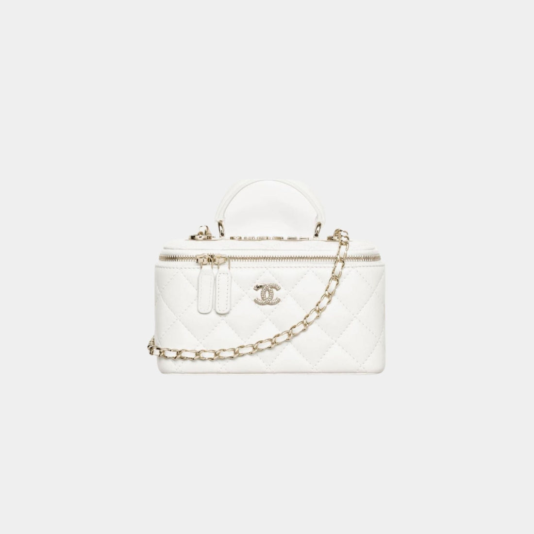 Long Vanity with Chain in Lambskin and Diamante