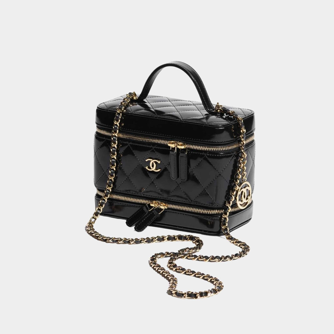 Long Vanity with Chain in Shiny Calfskin