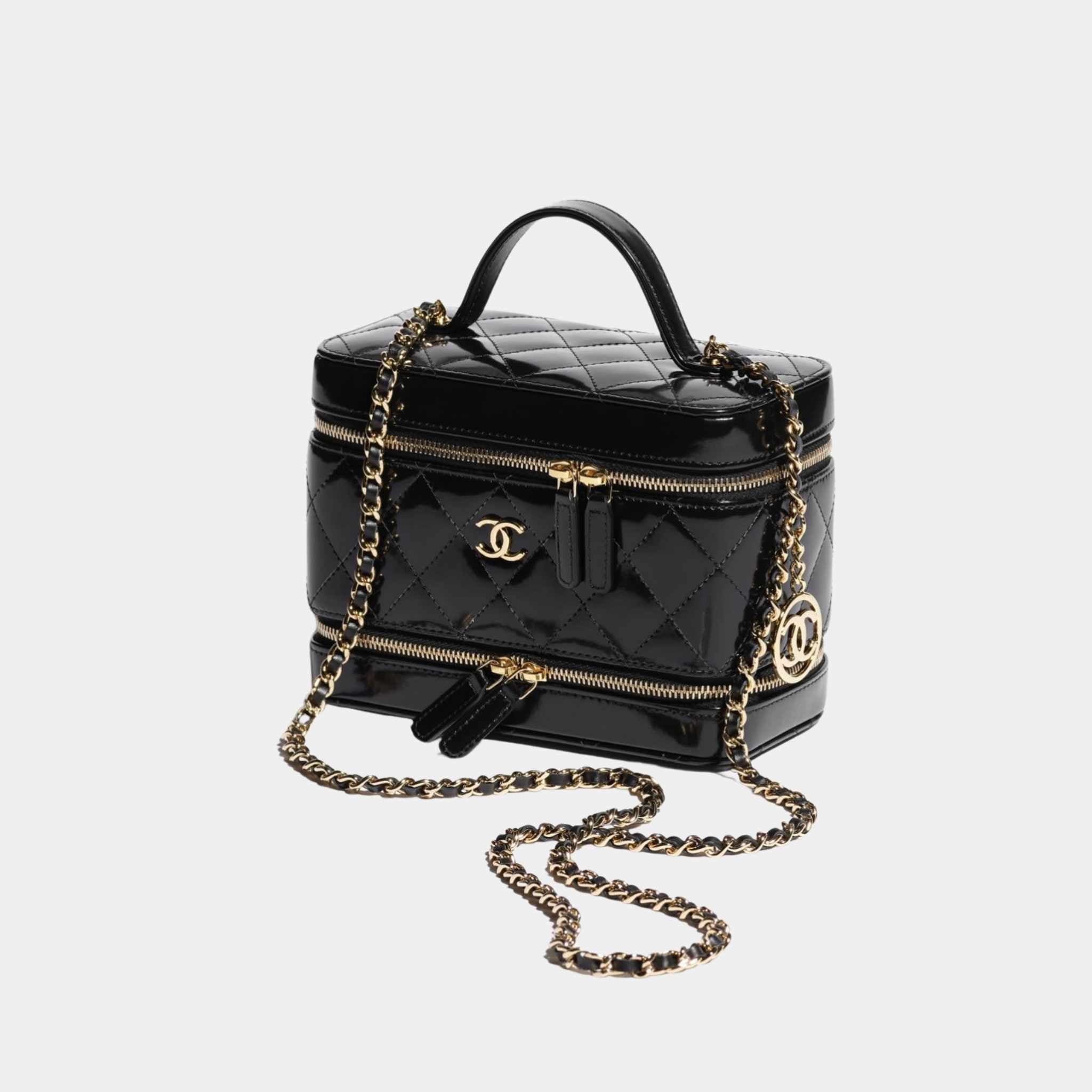 Long Vanity with Chain in Shiny Calfskin