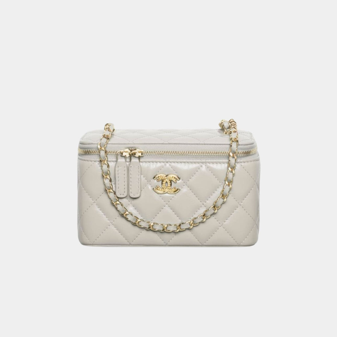 Long Vanity with Chain in Shiny Lambskin and Gold Tone