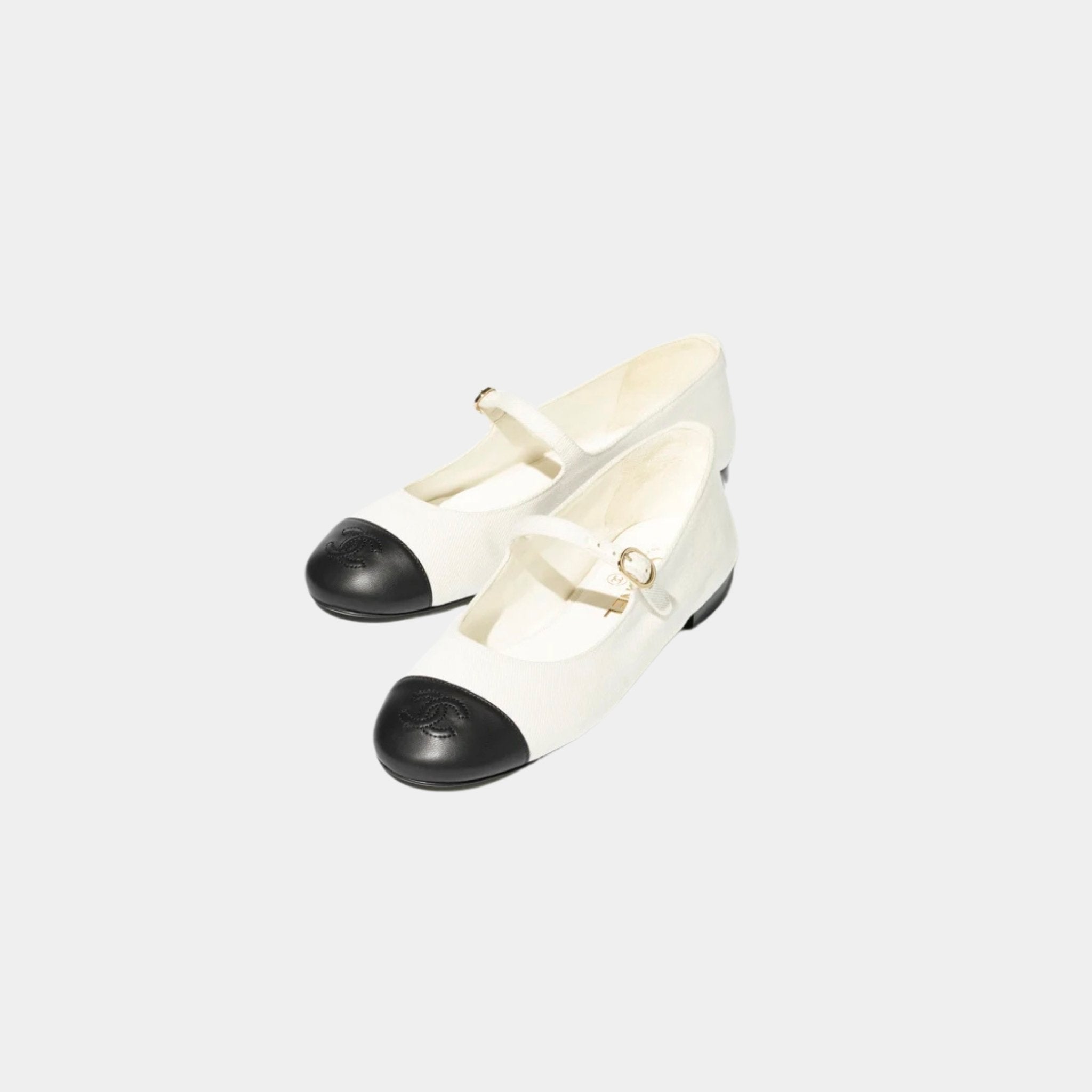 Mary Janes Cotton And Lambskin In White and Black