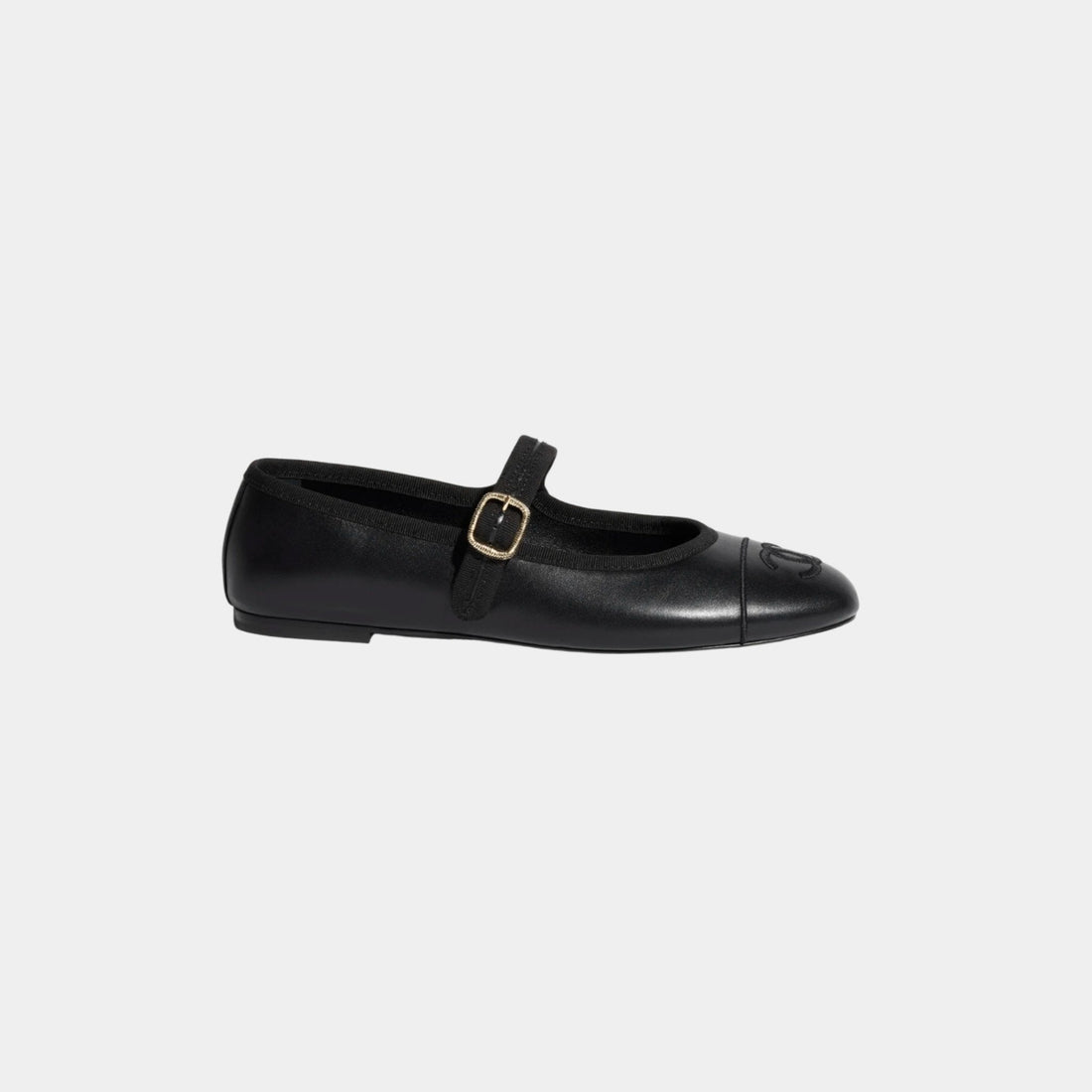 Mary Janes Lambskin Black Flats