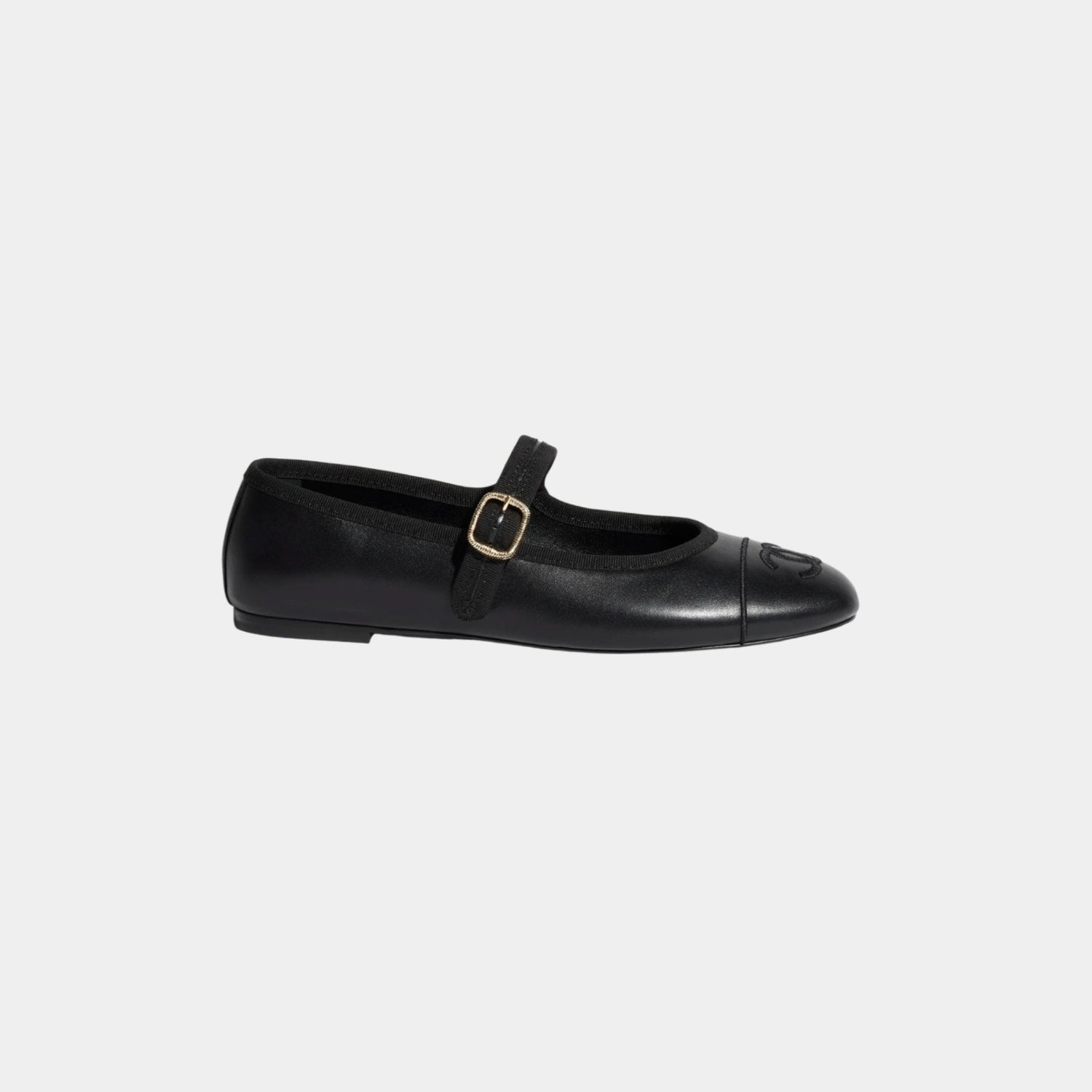 Mary Janes Lambskin Black Flats