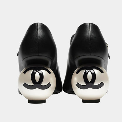 Mary Janes Lambskin Patent Calfskin &amp; Imitation Pearls Black