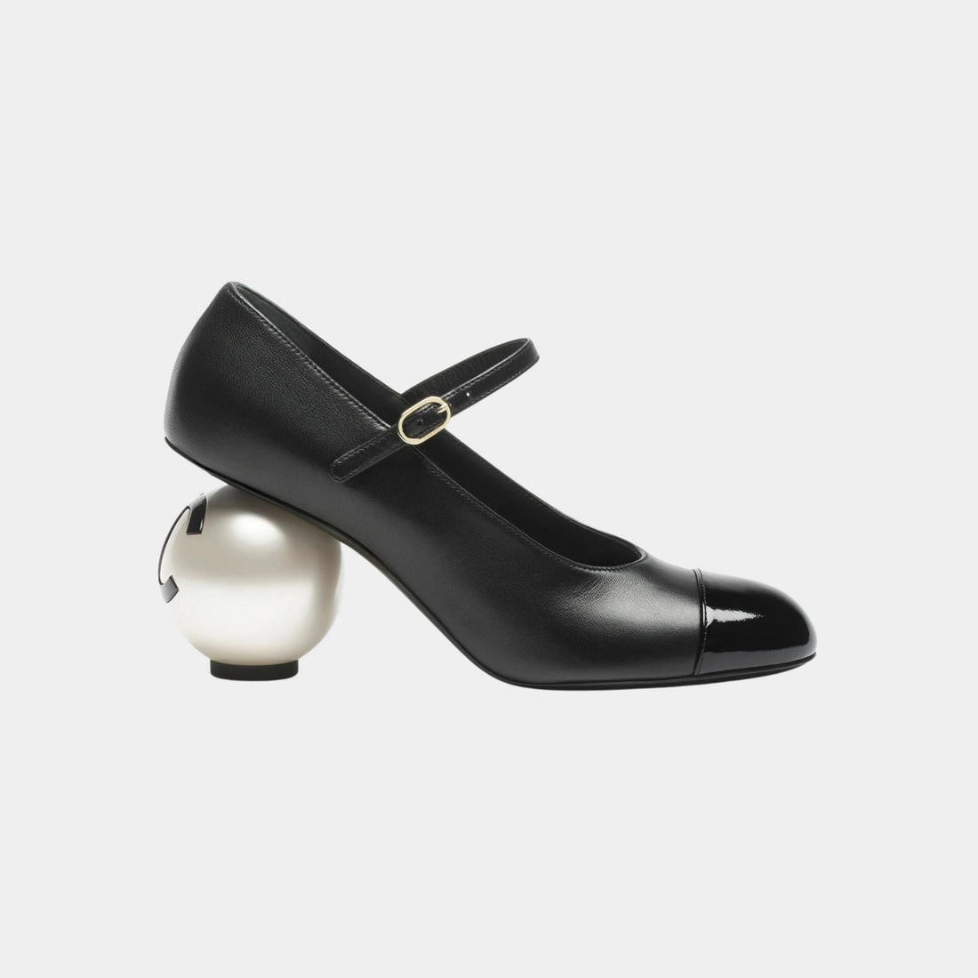 Mary Janes Lambskin Patent Calfskin &amp; Imitation Pearls Black