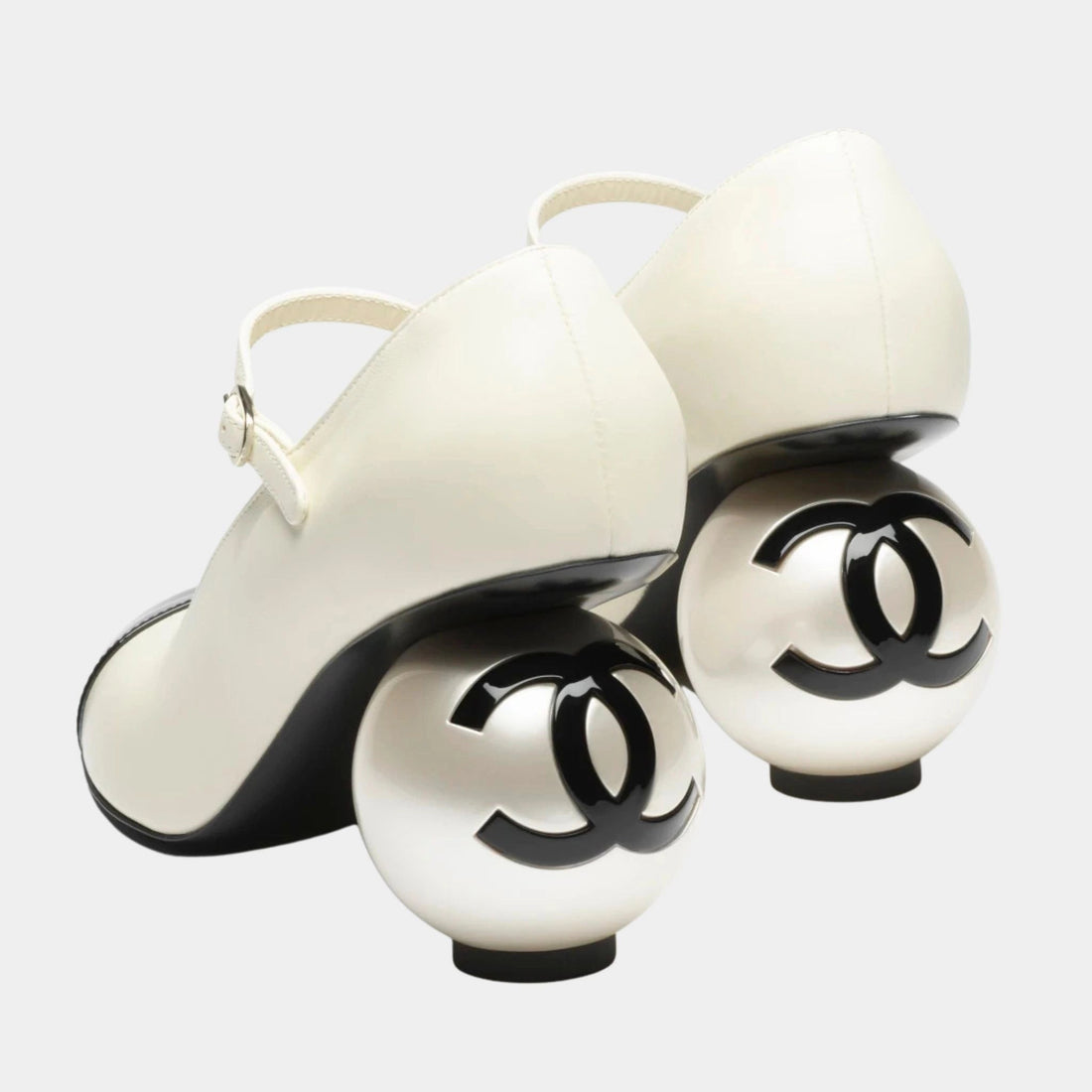 Mary Janes Lambskin Patent Calfskin &amp; Imitation Pearls Black