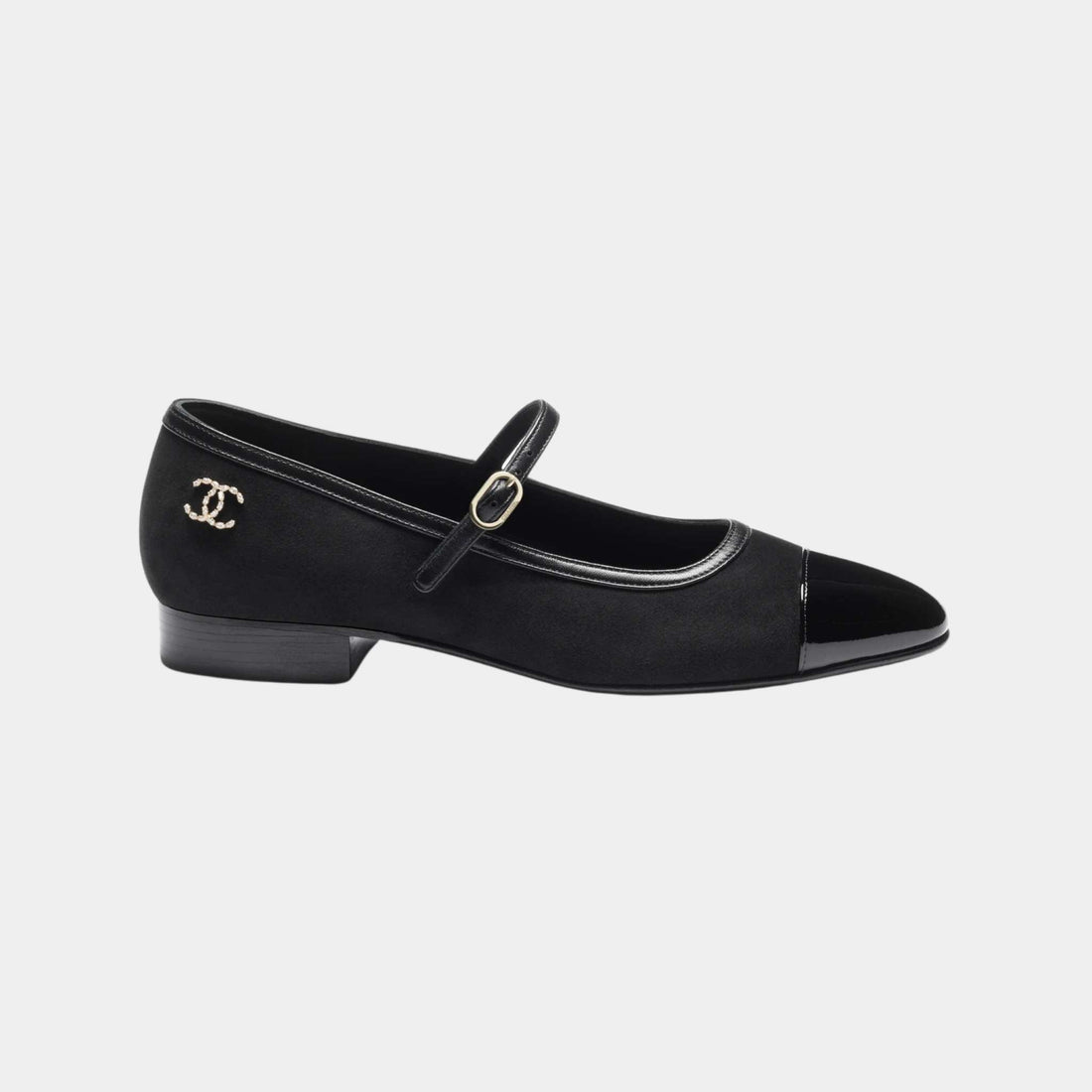 Mary Janes Suede Kidskin Lambskin Patent and Calfskin Black