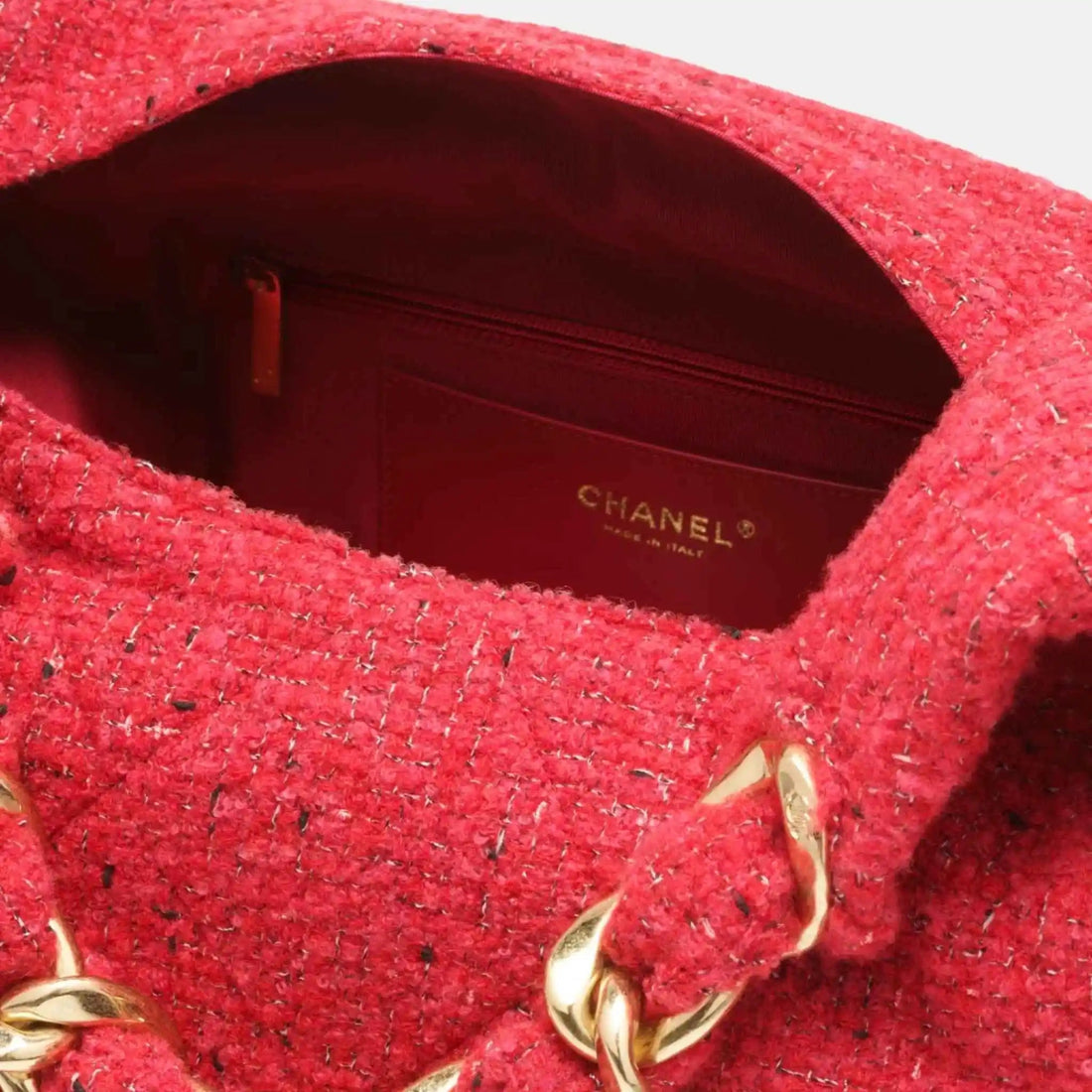 Maxi Hobo Bag Tweed Gold Metal