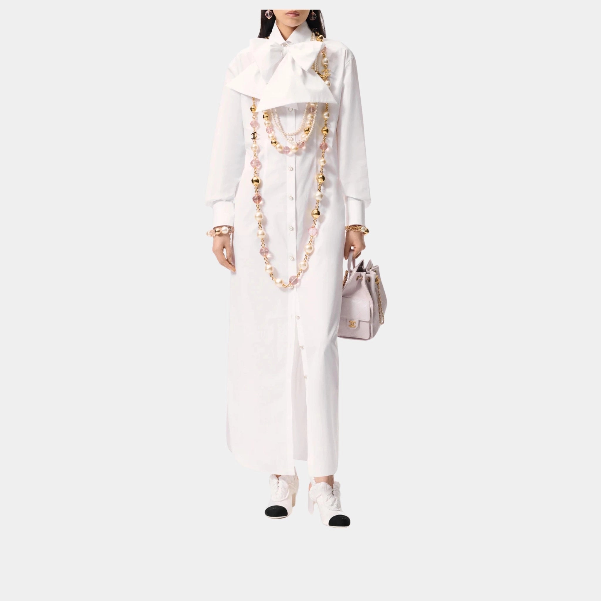 Long Dress in Cotton Poplin