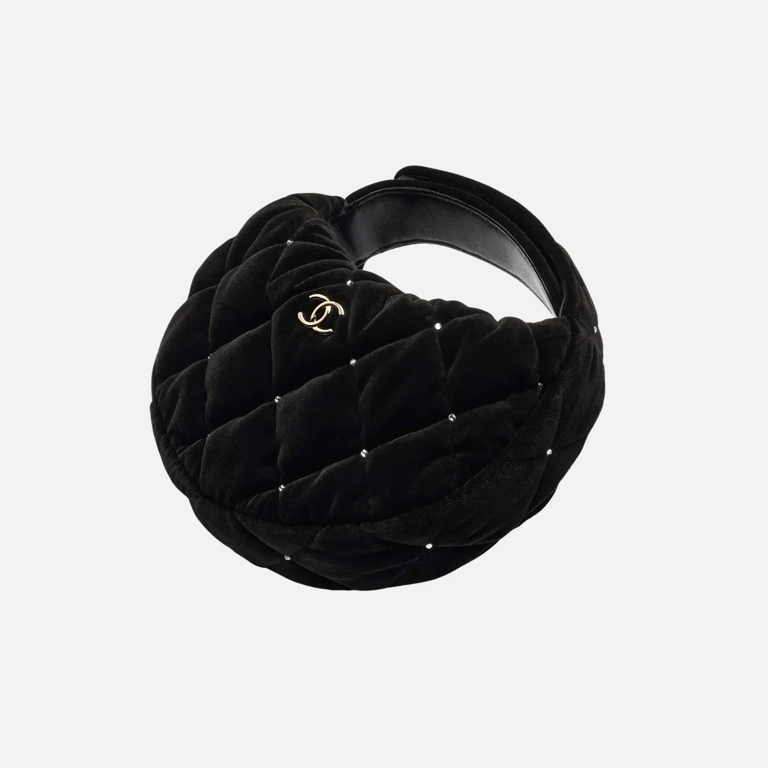 Pouch Velvet Diamante Gold Tone Metal