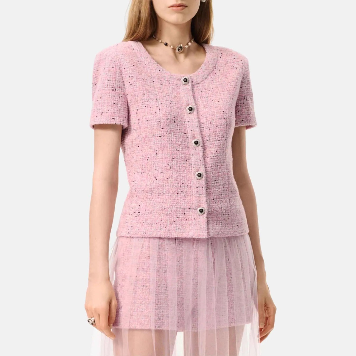 Short Sleeved Top Tweed