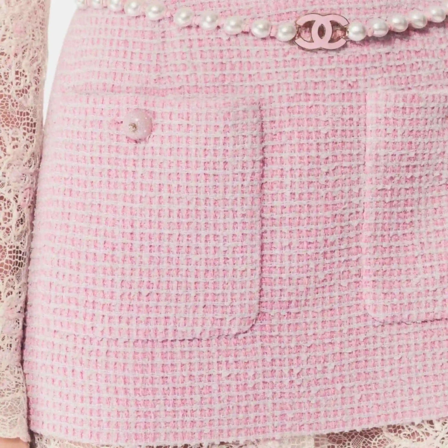 Skirt Cotton Tweed Light Pink Grey