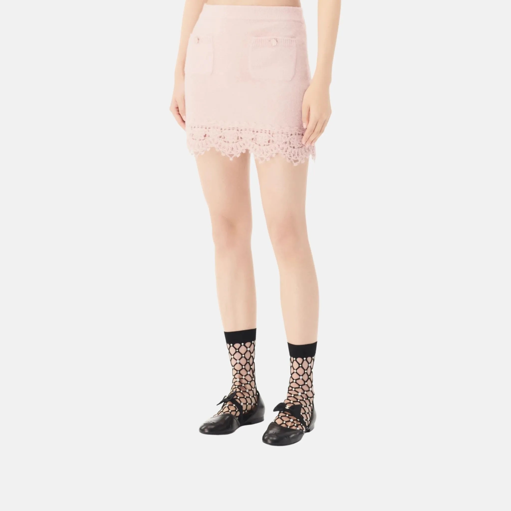 Skirt in Embroidered Alpaca and Wool