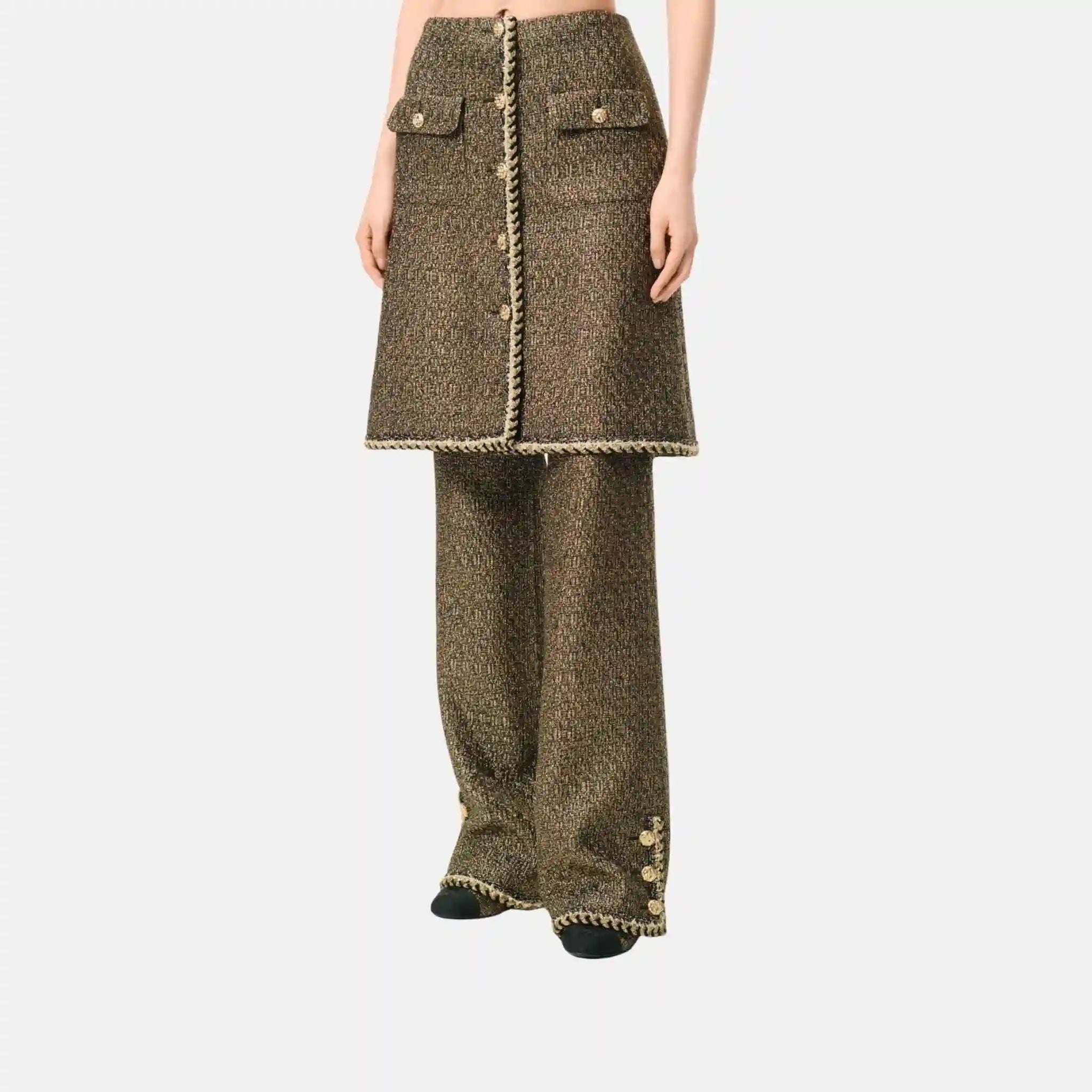 Skirt Tweed Gold And Black