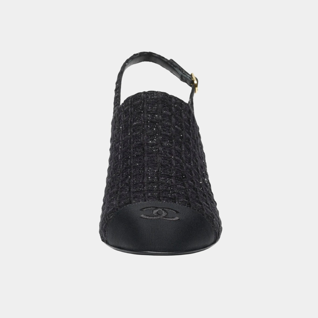 Slingback in Cotton Tweed &amp; Grosgrain