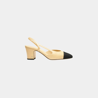 Slingback Heels In Goatskin And Grosgrain