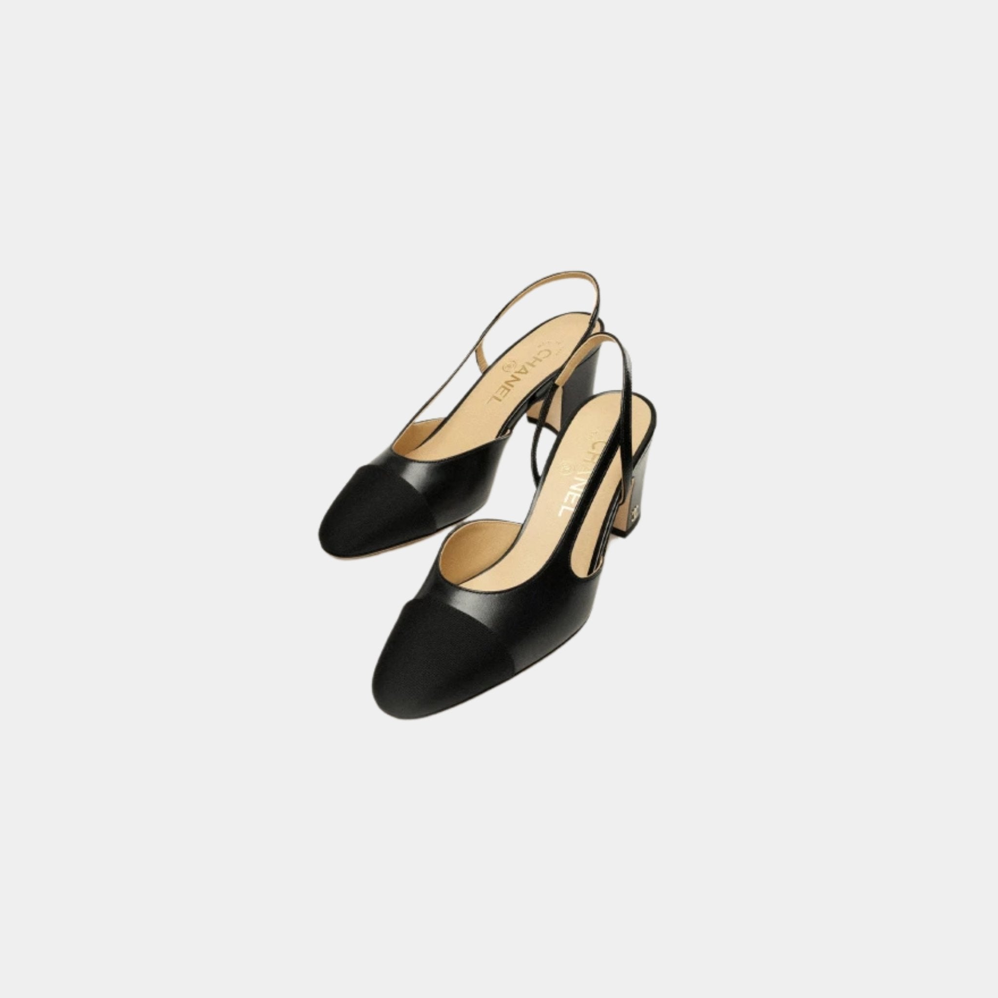 Slingback Heels In Goatskin And Grosgrain
