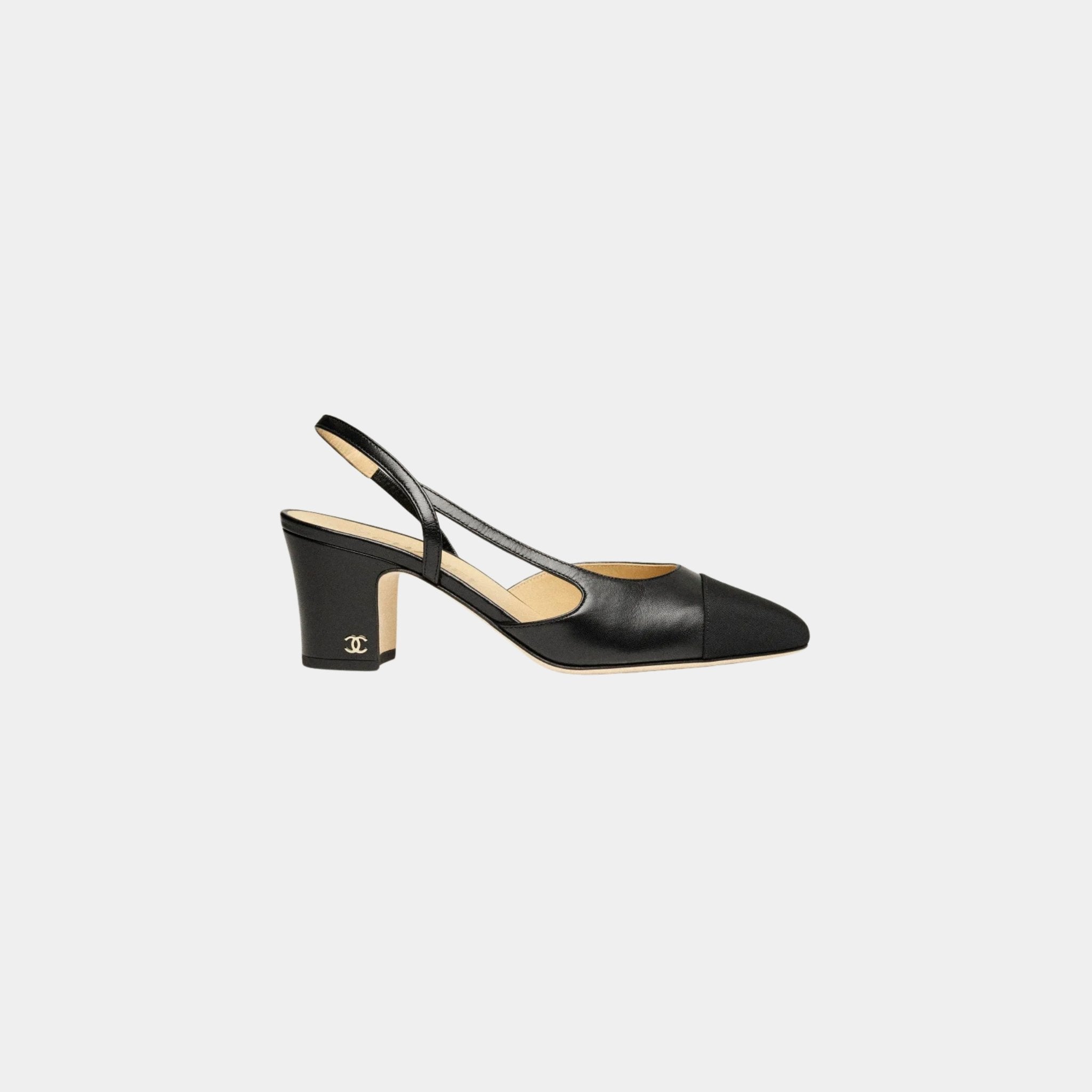 Slingback Heels In Goatskin And Grosgrain