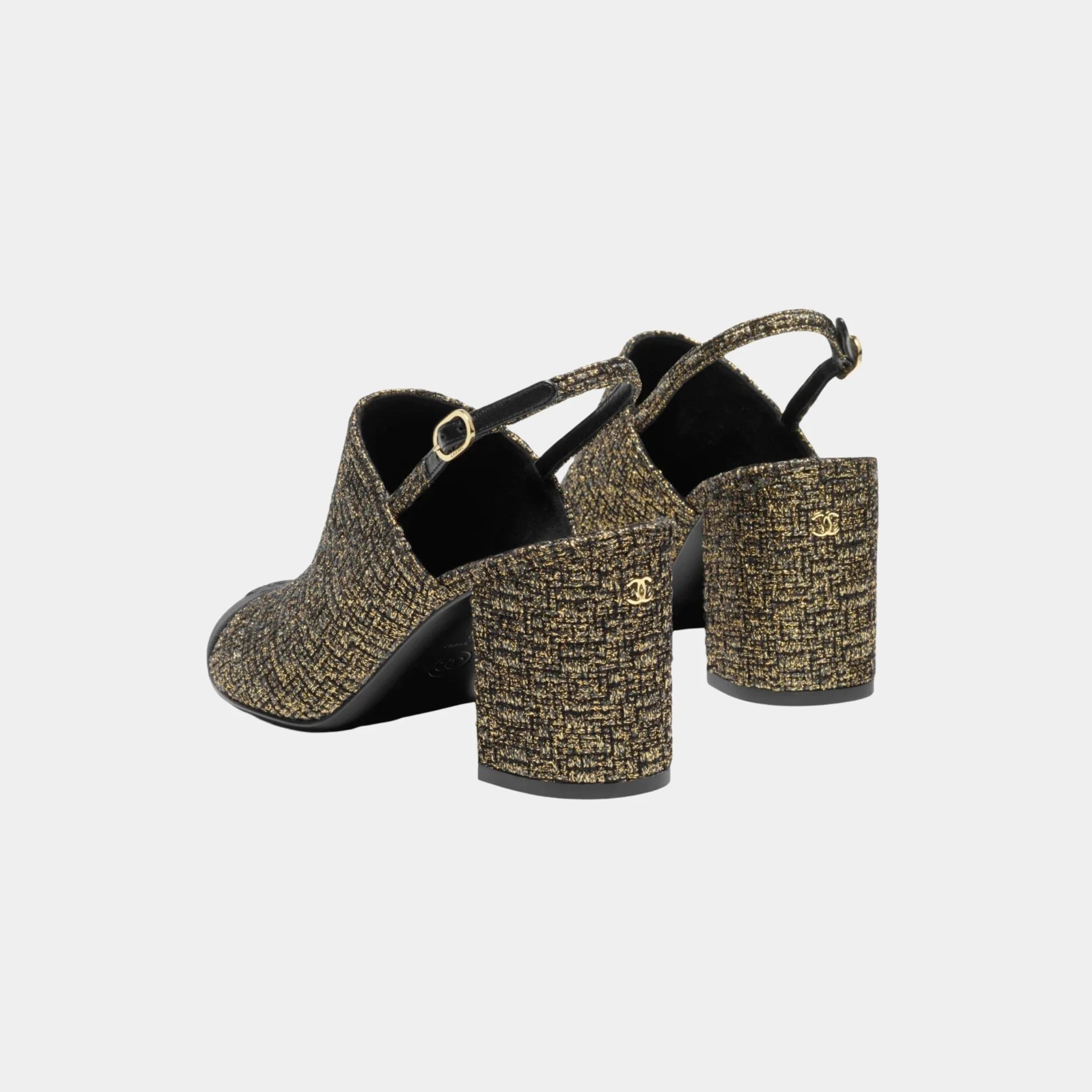 Slingback in Tweed &amp; Grosgrain