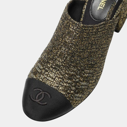 Slingback in Tweed &amp; Grosgrain