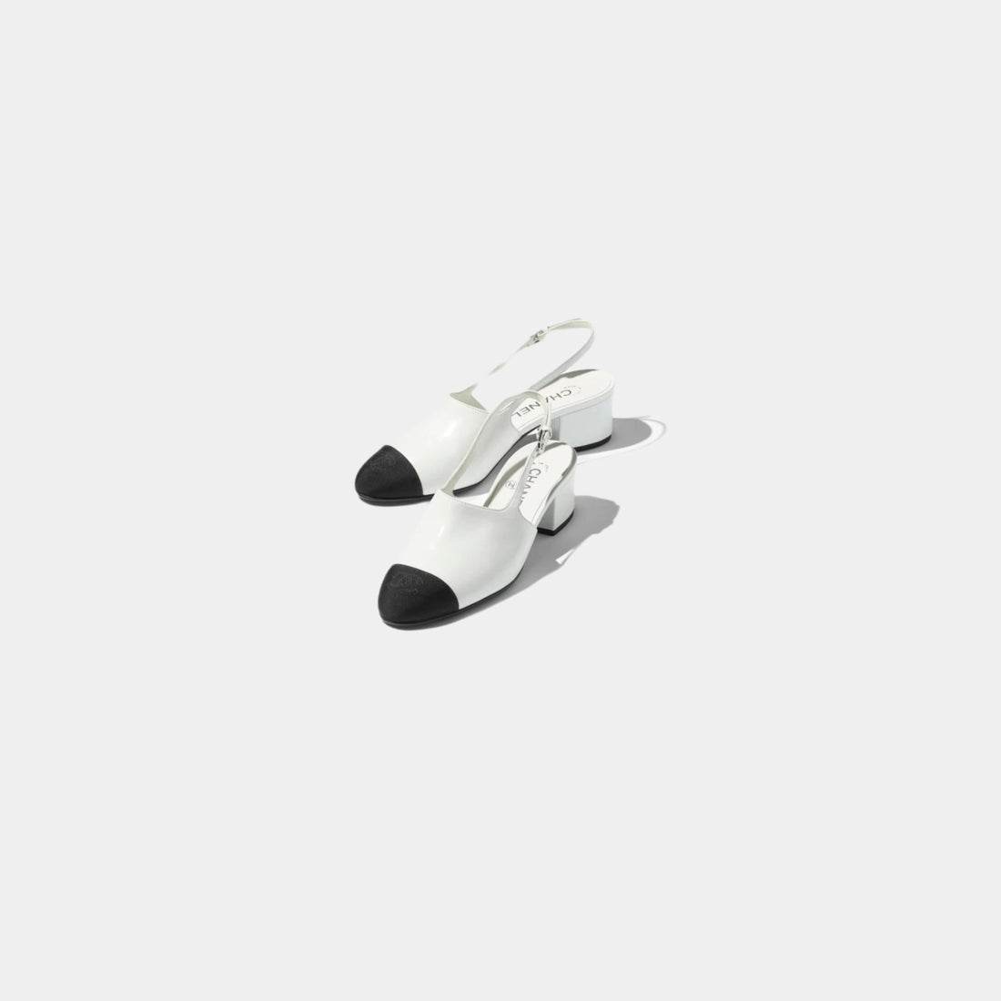 Slingbacks Goatskin Grosgrain White Black