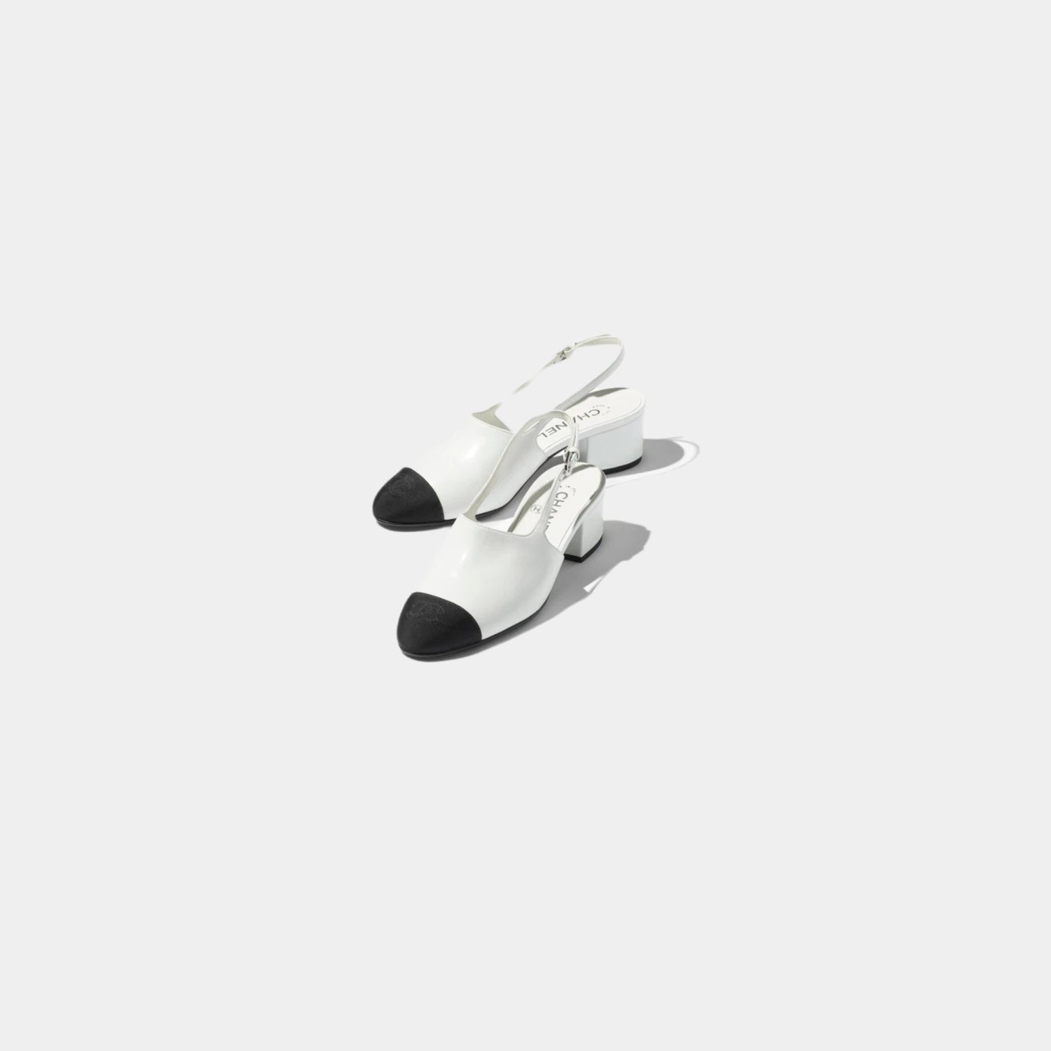 Slingbacks Goatskin Grosgrain White Black