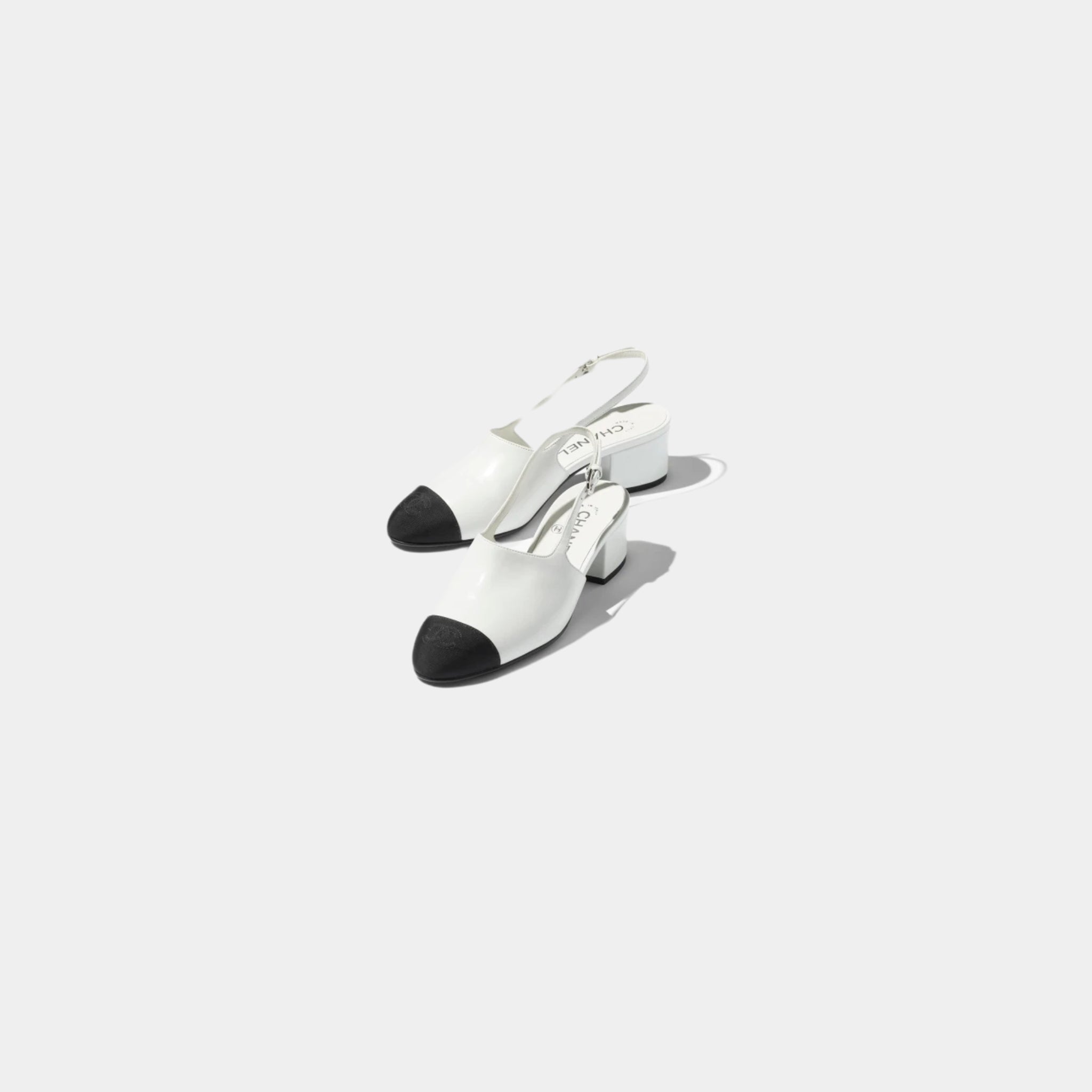 Slingbacks Goatskin Grosgrain White Black