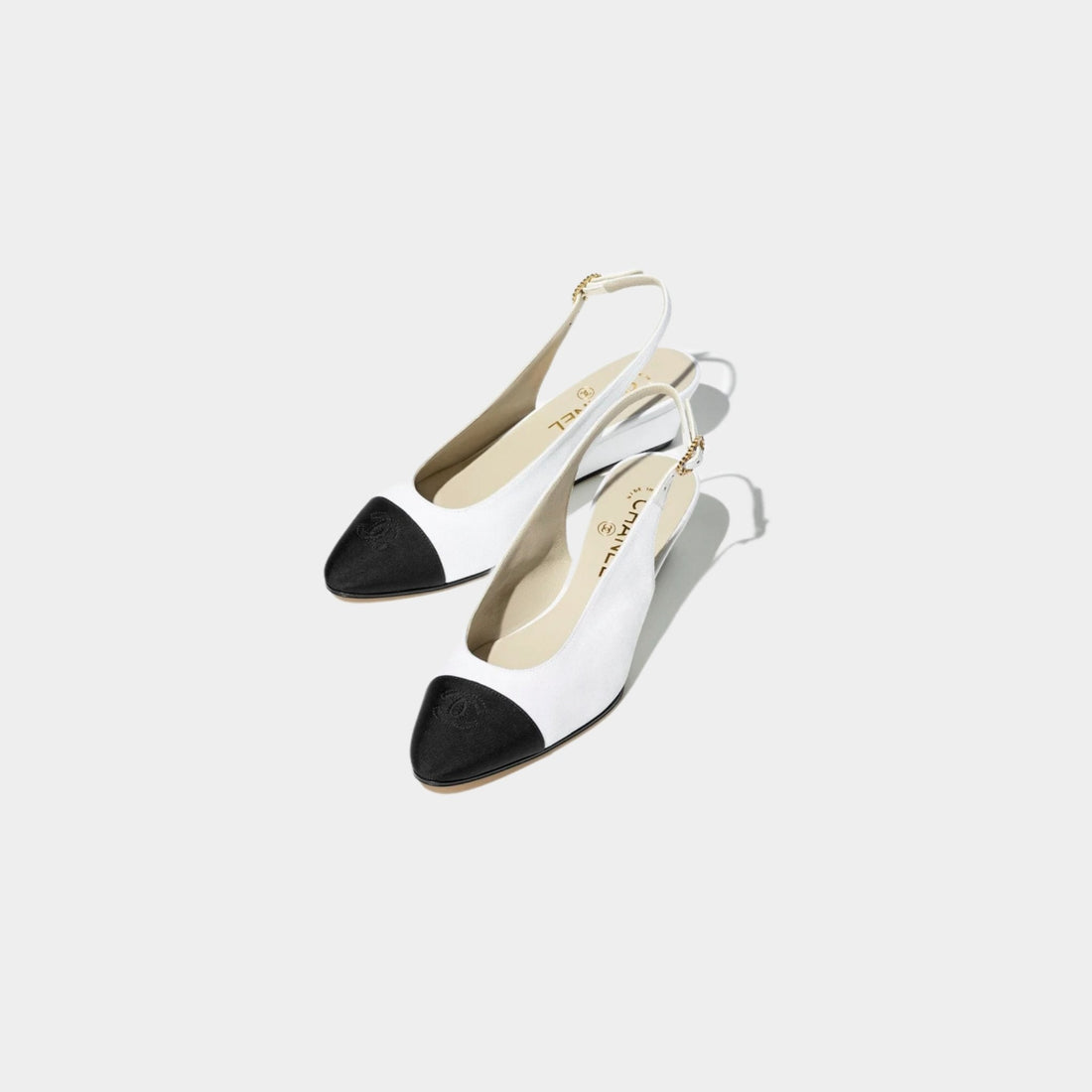 Slingbacks Grosgrain White Black