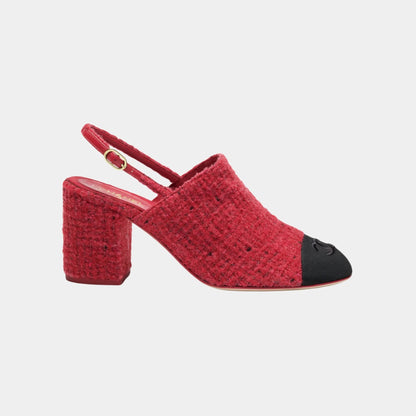 Slingbacks in Tweed and Grosgrain