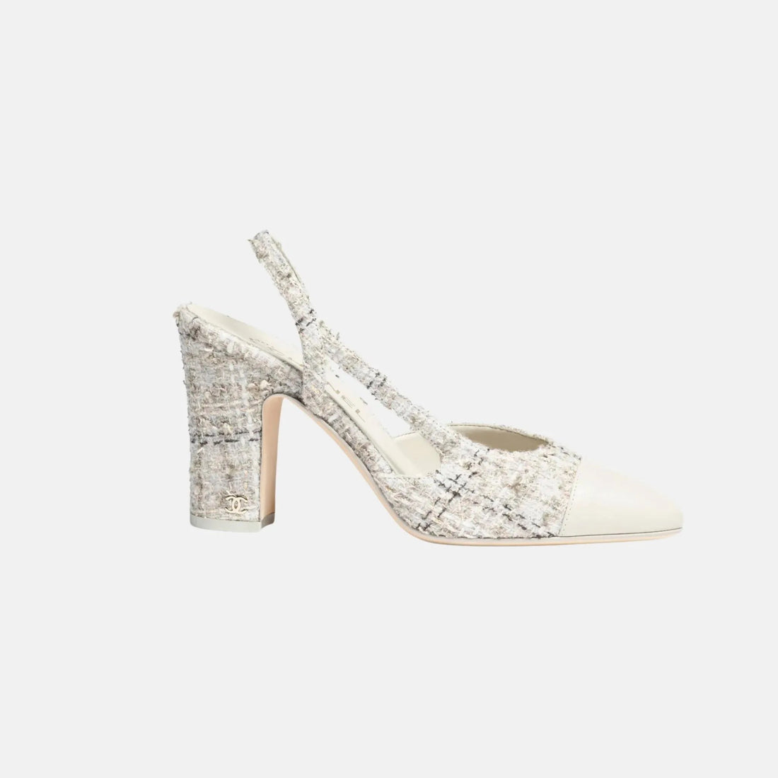 Slingbacks in Wool Tweed and Lambskin